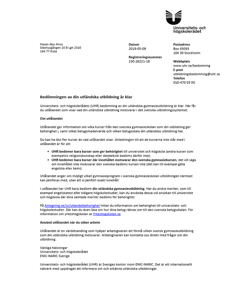 Informationsbrev 2019-05-09 | PDF