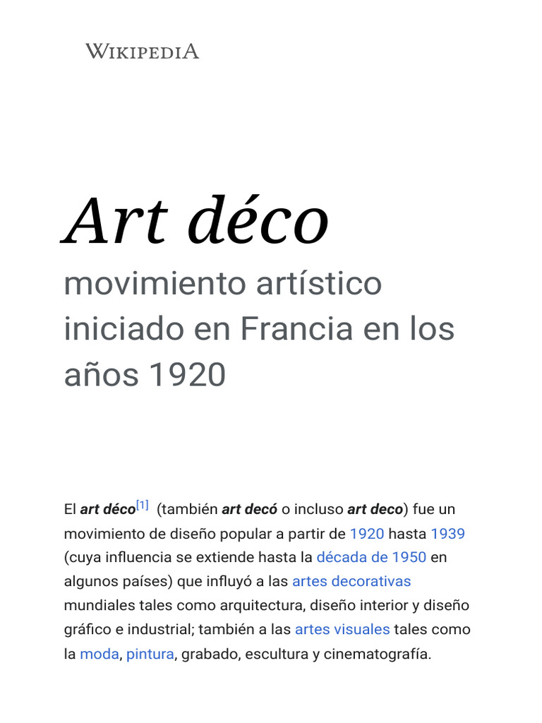 Movimiento Art Déco: Estilo y Evolución | PDF | Arte deco