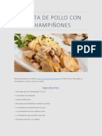 Receta de Pollo Con Champiñones