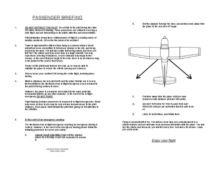 Passenger Briefing Enjoy your flight
