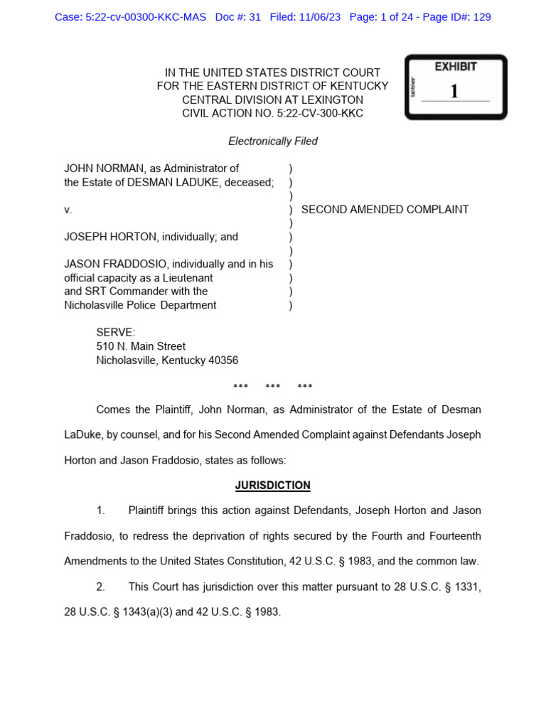 Second Amended Complaint Meaning