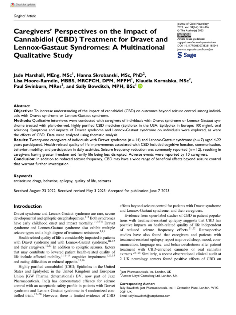Marshall et al 2023 caregivers perspectives on the impact of