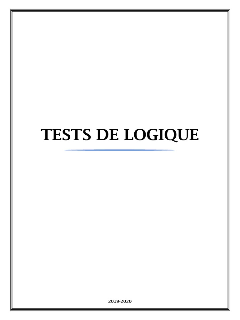 Tests de logique et corrigés 2019-2020 | PDF | Béton | Géométrie