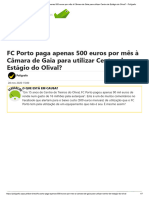 FC Porto Paga Apenas 500 Euros Por Mês à Câmara de Gaia Para Utilizar Centro de Estágio Do Olival_ - Polígrafo