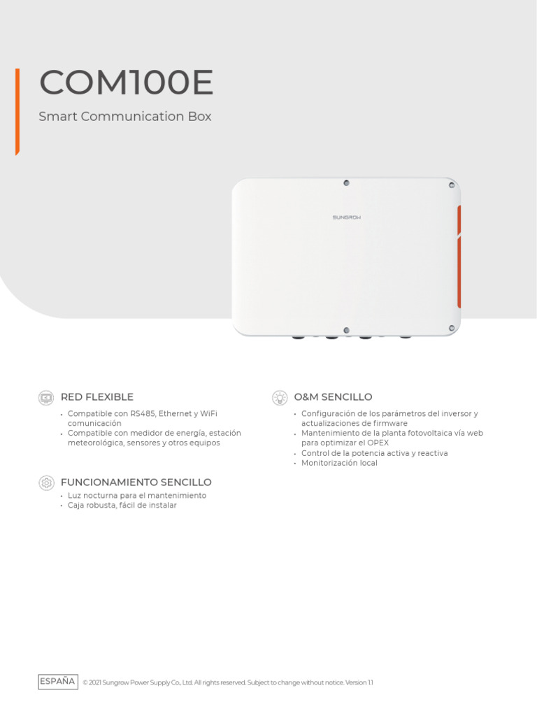 Sungrow com100e smart communication box es pdf ieee 802 11