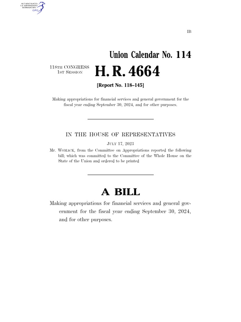 Congress Appropriations Bill 2024 Cesya Deborah