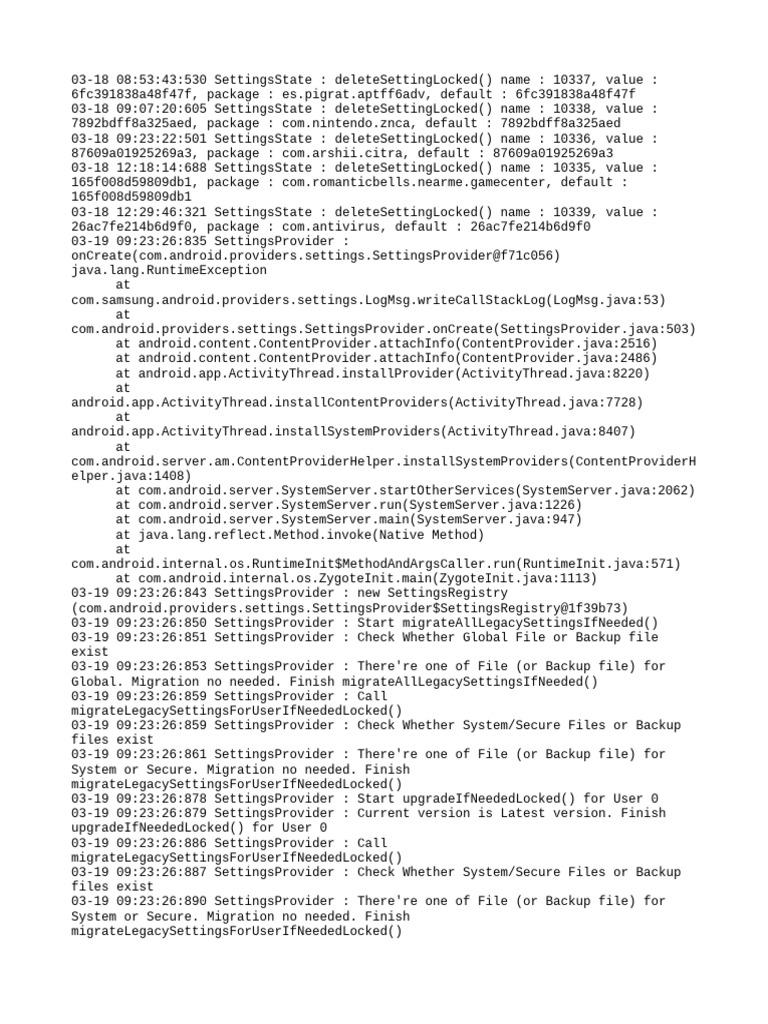 Settings Provider | PDF | Java (Programming Language) | Backup