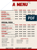 Pizza Menu