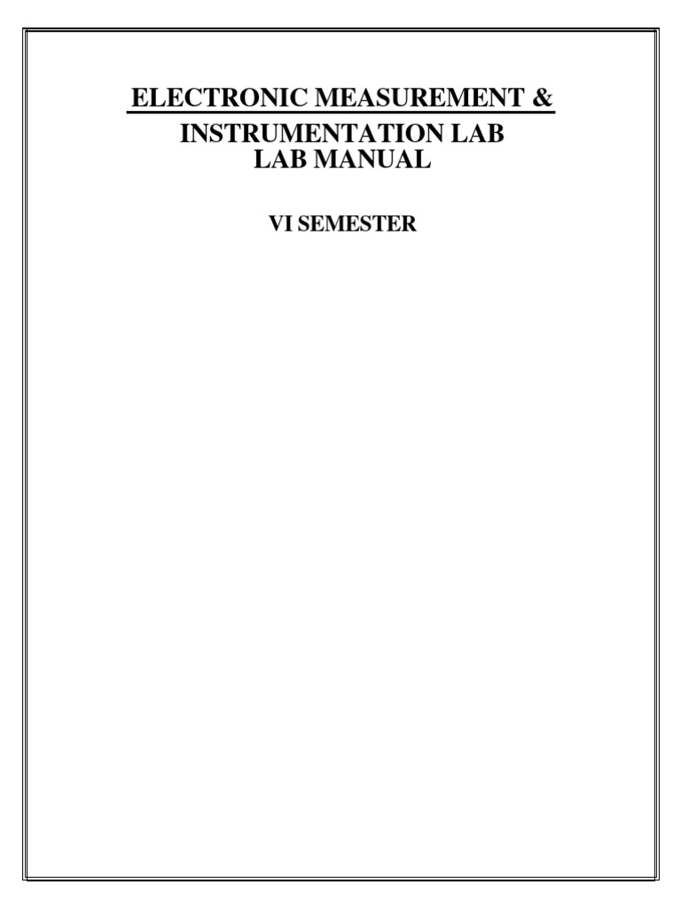 Electronic Measurement & Instrumentation Lab Lab Manual Vi Semester
