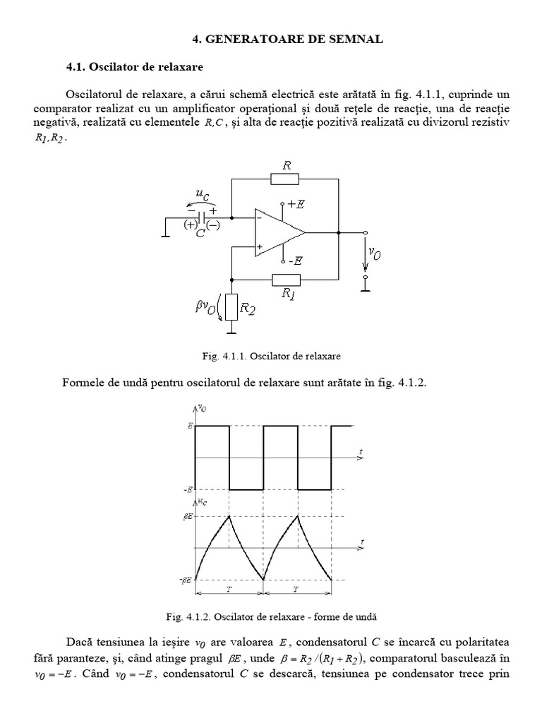 GENERATOARE DE SEMNAL. Formele de Undă Pentru Oscilatorul de Relaxare | PDF