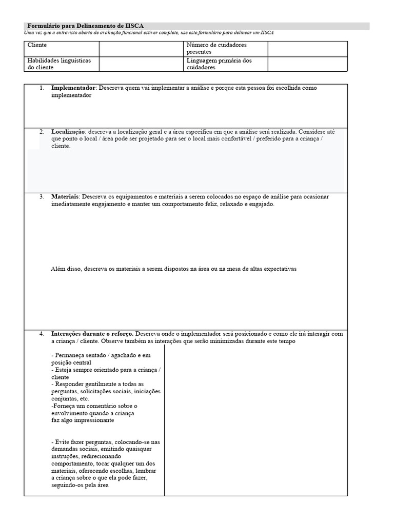 Delineamento do Protocolo IISCA | PDF