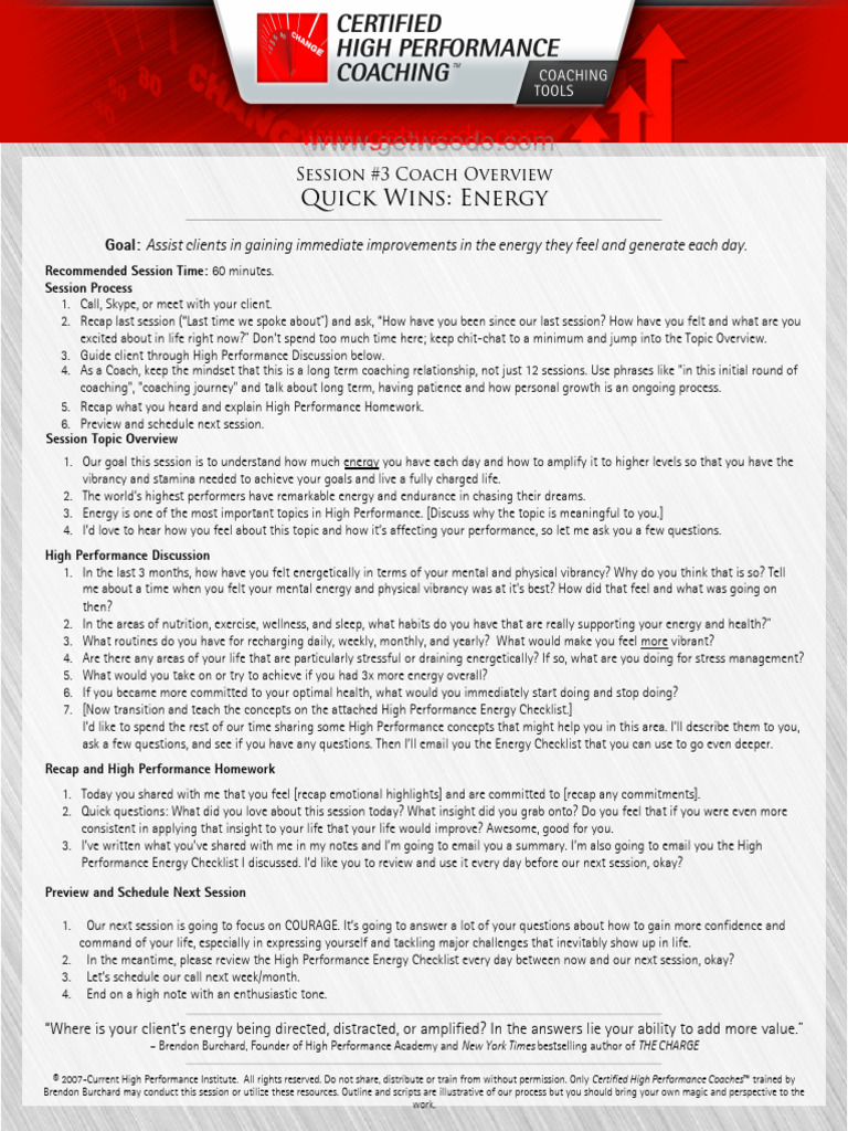 Brandon Burchard Certified High Performance Coach Energy Coach PDF