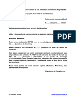 Demande de Convocation À Un Examen Médical D'aptitude: (Sur Papier À En-Tête de L'entreprise)