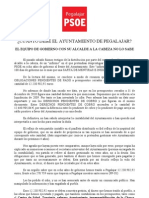 Boletín PSOE Sobre La Deuda en Pegalajar