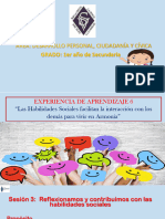 Experiencia de Aprendizaje 6 Las Habilidades Sociales Facilitan La Interaccion Con Los Demas para Vivir en Armonia Tercera y Cuarta Actividad 1