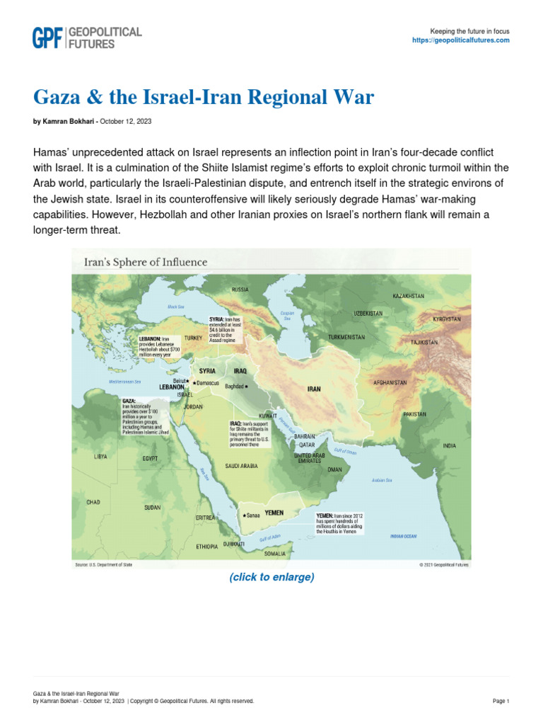 Gaza The Israel Iran Regional War Geopoliticalfutures Com | PDF | Hamas ...