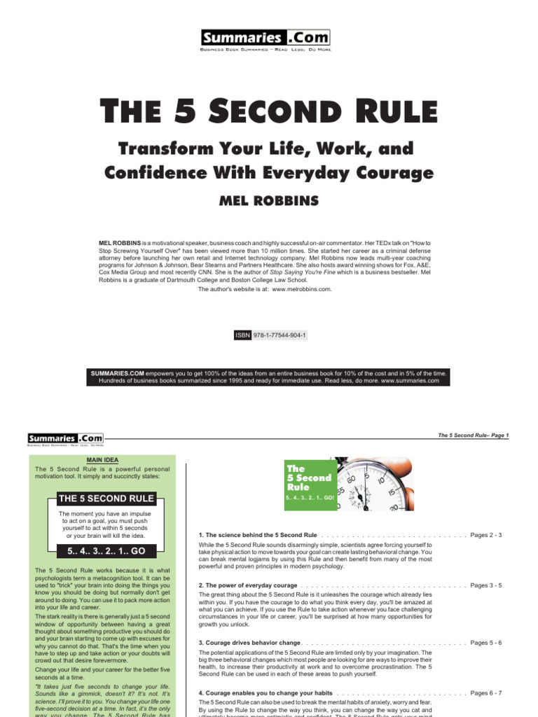 The 5 Second Rule PDF Psychology Behavioural Sciences