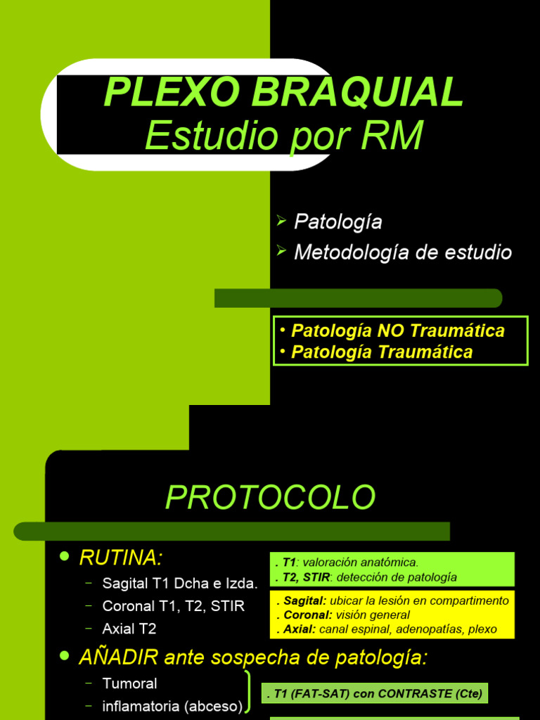 Protocolo RM para Plexo Braquial | PDF | Sarcoma | Cáncer