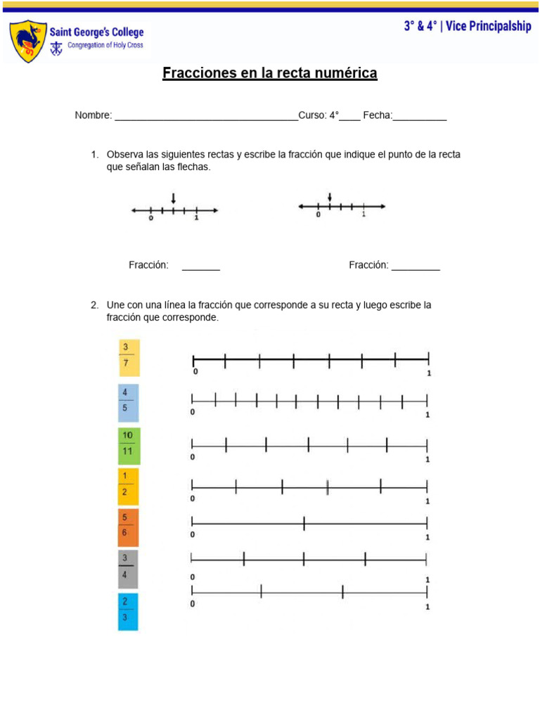 Fracciones En La Recta Numérica Pdf