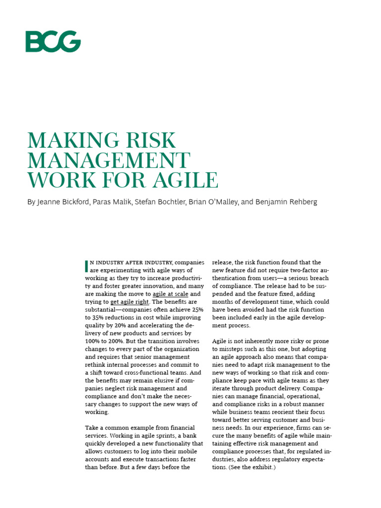 Agile Risk Management Strategies | PDF | Agile Software Development ...