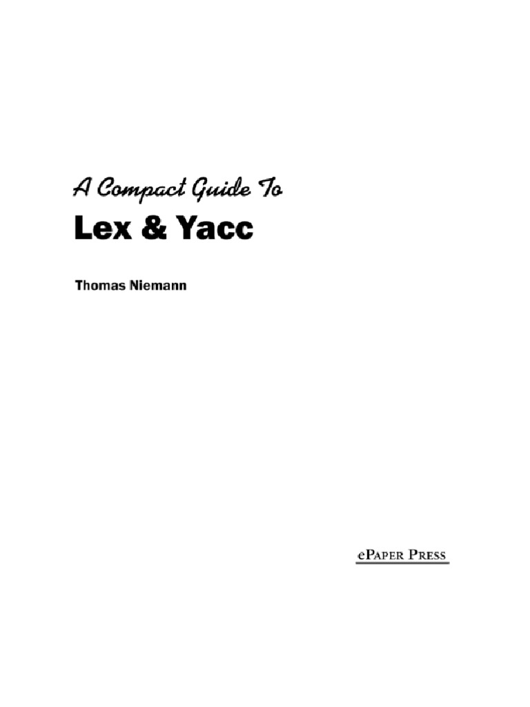 Lex & Yacc | PDF | Compiler | Parsing