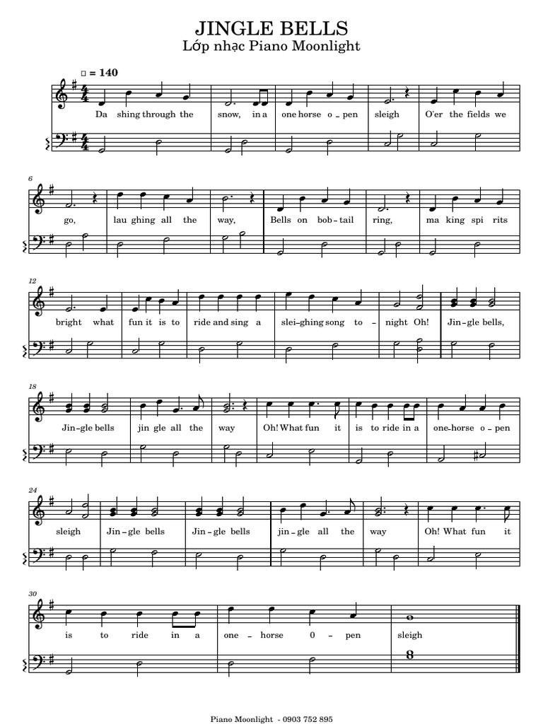 JINGLE BELLS letra Sheet music for Vocals (Solo)