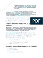 Trabalho Sobre Depressão No Local de Trabalho