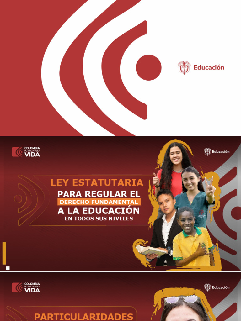 Ley Estatutaria sobre Derecho a la Educación | PDF | Educación de la ...