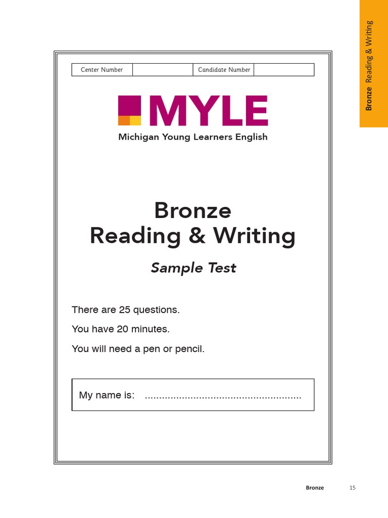 MYLE 2018 Bronze Sample Test-14-21 | PDF