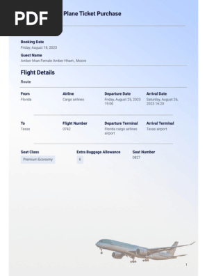 Plane Ticket Template - Jotform PDF Editor
