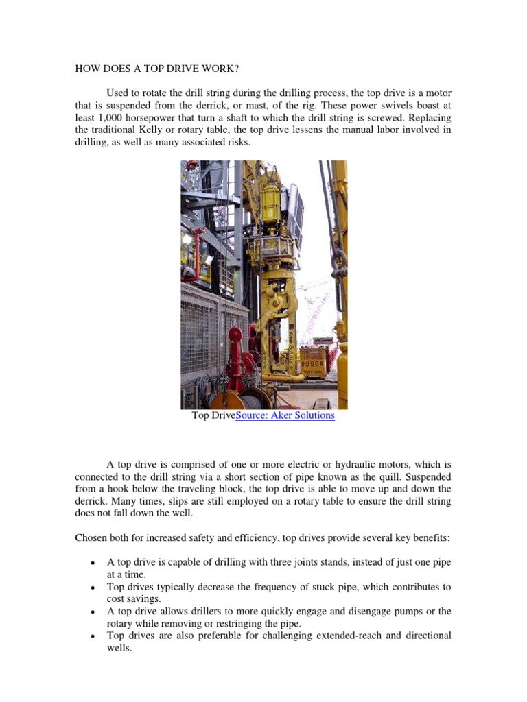 How Does A Top Drive Work PDF Drilling Rig Drill