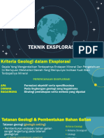 Teknik Eksplorasi - 10 Kriteria Geologi