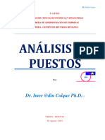 Análisis de Puestos: Dr. Imer @dín Colque PH.D