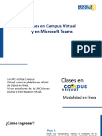 Clases en Campus Virtual y en Microsoft Teams