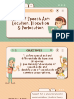 Types of Speech Act Locution Illocution Perlocution