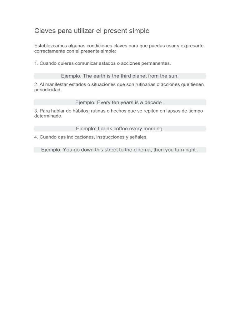 Presente Simple PDF
