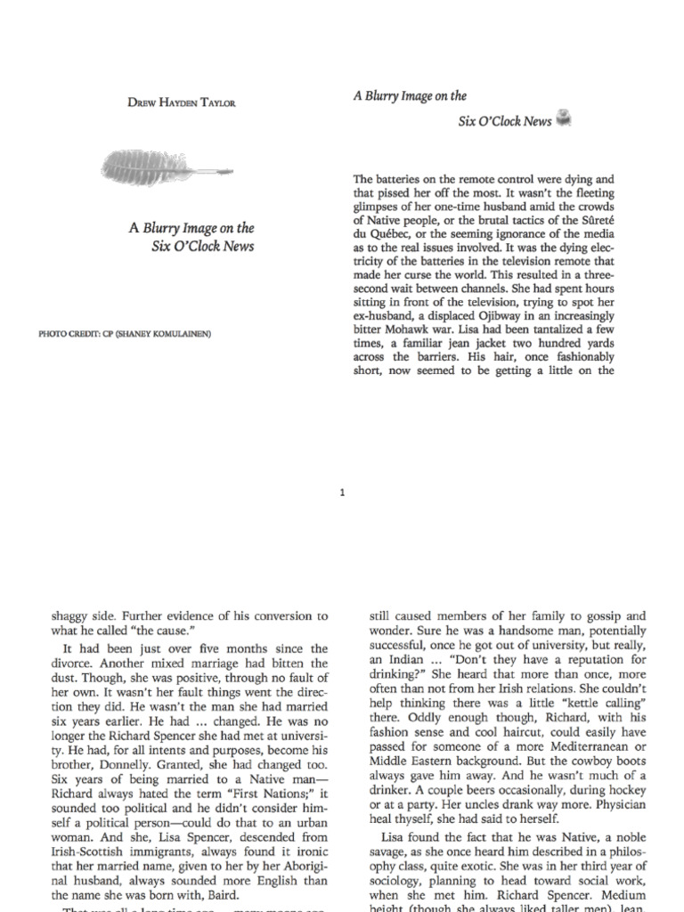 Drew Taylor's A Blurry Image On The Six OClock News Story PDF