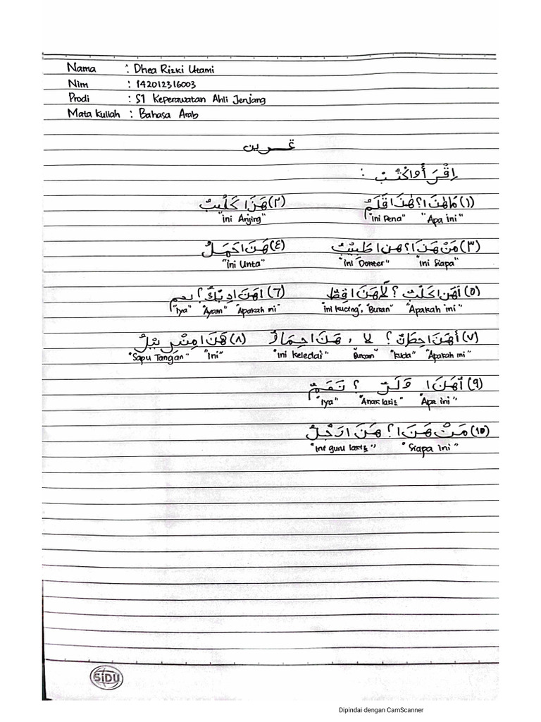 Bahasa Arab Dhea 27 Oktober PDF