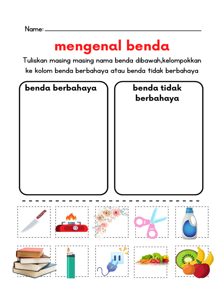 Colorful Fun Spring Objects Sorting Worksheet | PDF | Filsafat
