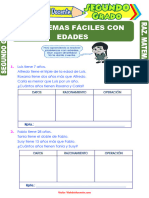 Problemas Fáciles Con Edades para Segundo Grado de Primaria