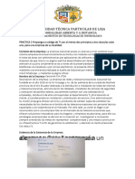 Practica 2 .Proponga Un Codio de Etica de TI Con Al Menos Dos Principios Con Dos Clausulas Cada Uno, para Una Empresa de Su Localidad.