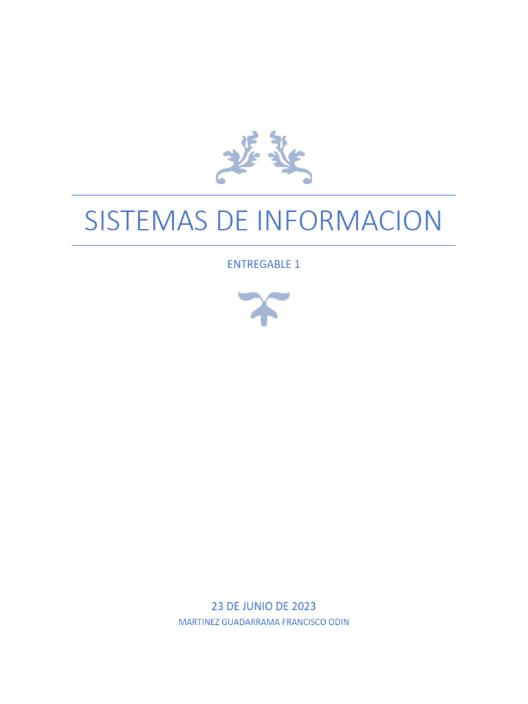 Entregable 1 - Sistemas de Informacion | PDF | Sistema de informacion ...