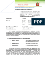 Acta de Entrega de Terreno Inicio de Obra