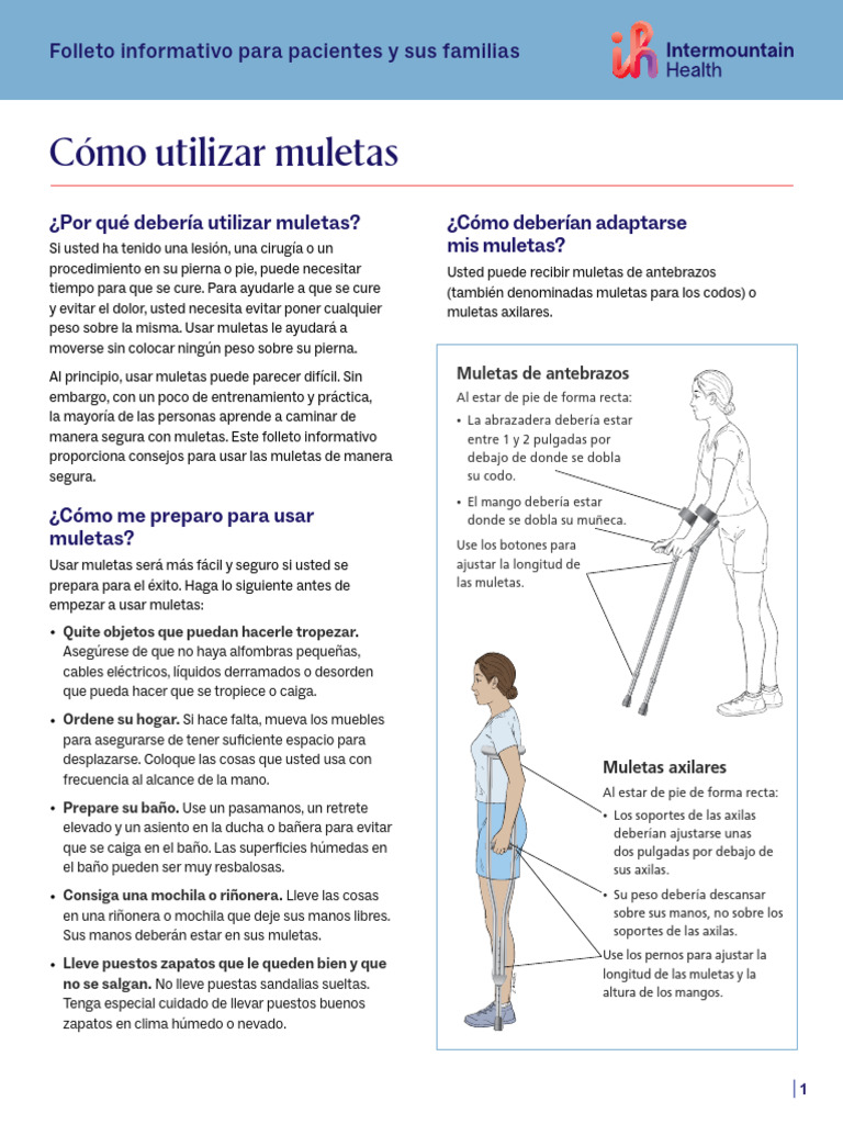 How To Use Crutches Fact Sheet Spanish PDF
