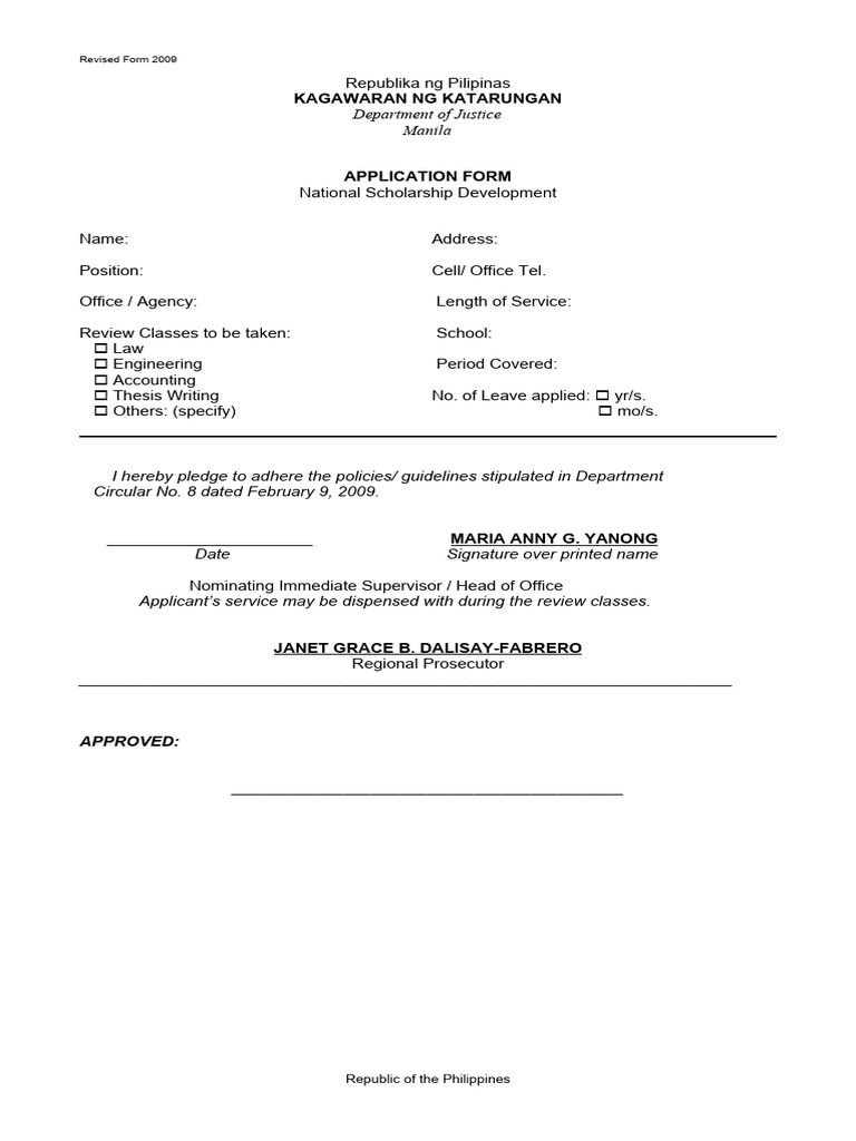 NSFD 2021 Application Form and Contract of Undertaking | PDF | Private ...