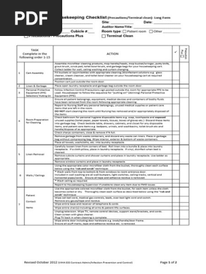 housekeeping-checklist