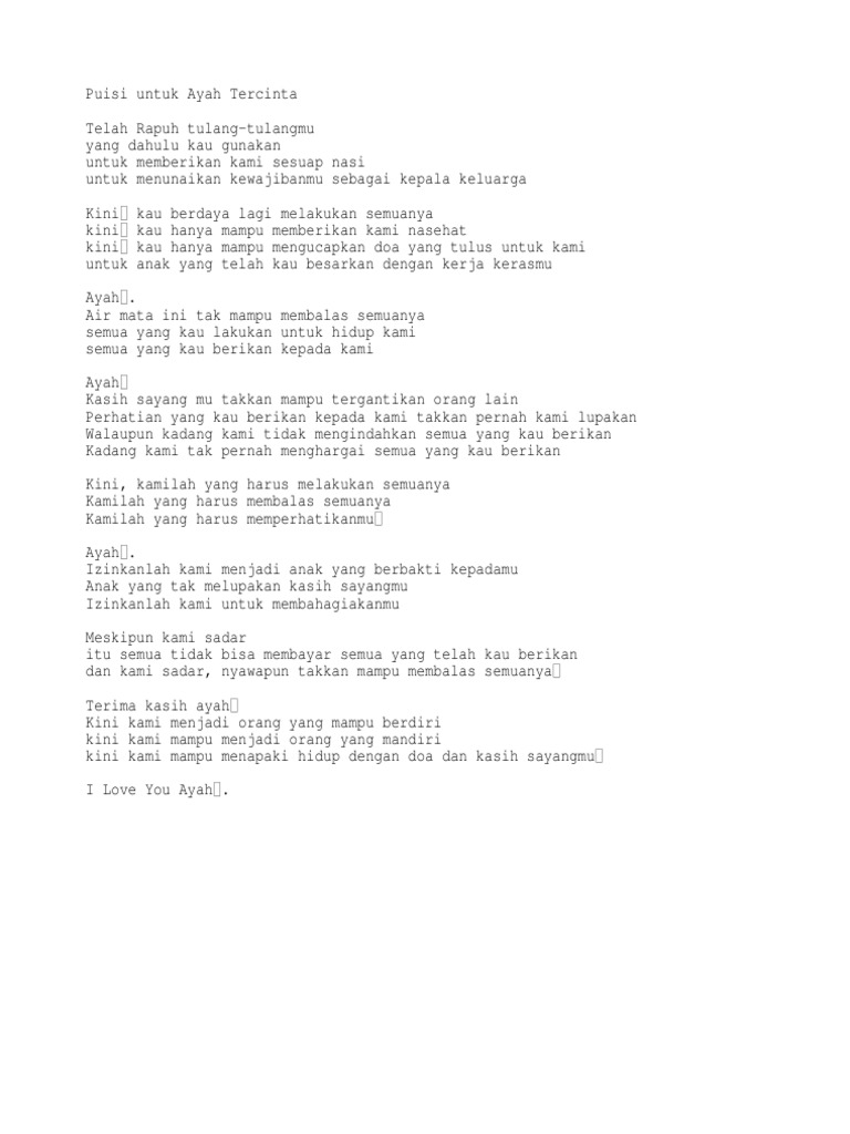 Puisi Ayah Pdf