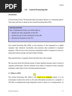 3.0 Central Processing Unit: ITE 1922 - ICT Applications