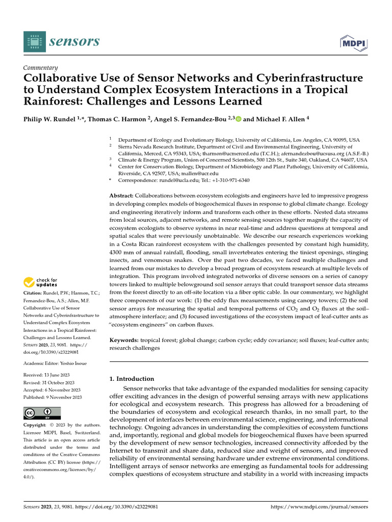 Sensors 23 09081 PDF Ecology Ecosystem