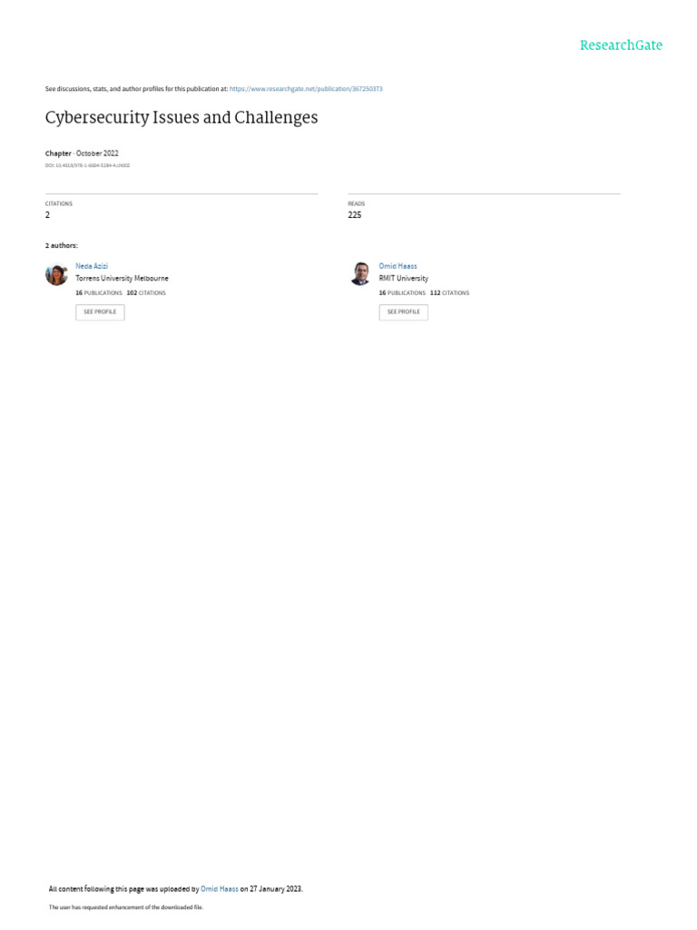 Cybersecurity Issues and Challenges | PDF | Information Security ...